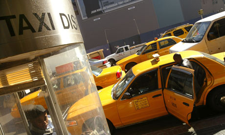 Taxi drivers wait for customers 20 Octob