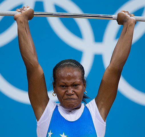 Weightlifting faces: Wini Jenly Tegu of the Solomon Islands