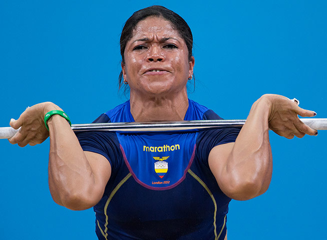 Weightlifting faces: M.A. Guerrero Escobar of Ecuador