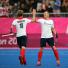Hockey: Barry Middleton celebrates with Ben Hawes