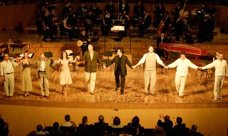 Performers taking a bow