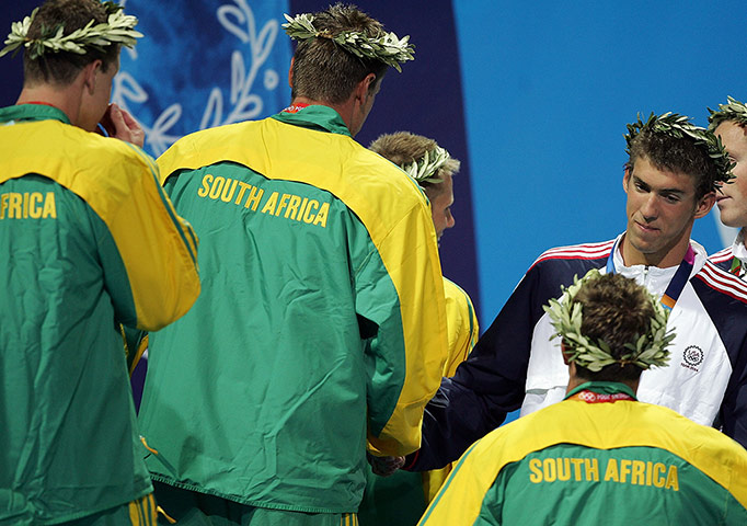 phelps gallery: Mens 4x100m Free Relay Medal Ceremony