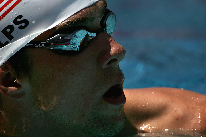 silly swimmer: Michael Phelps also took gold in the 4x100 medley relay in 2004