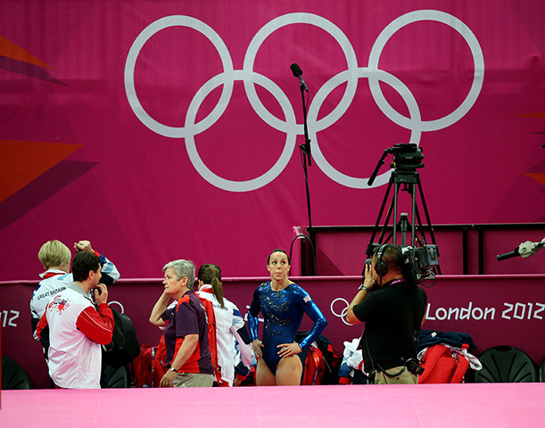 Gymnastics: W Team Final: Beth Tweddle scoreboard