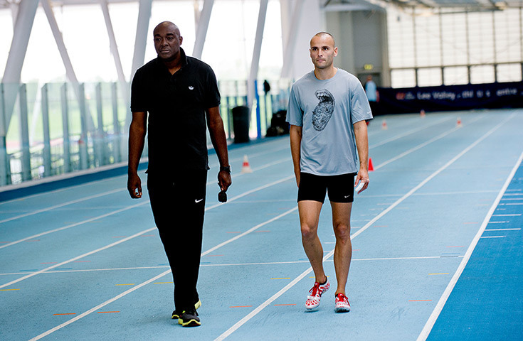 Critics meet Olympians: Olympic 110 metre hurdler Andy Turner trains with his coach 