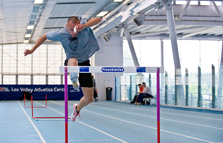Critics meet Olympians: Hurdler Andy Turner trains at the Lee Valley Athletics Centre