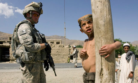 A US soldier on patrol in Afghanistan's Wardak province in 2009