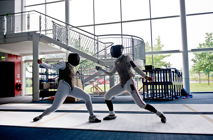 Critics meet Olympians: The British women's Olympic fencing team training