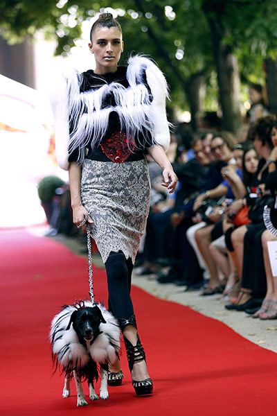 Picture desk live: A model presents a creation by On Aura Tout Vu in Paris