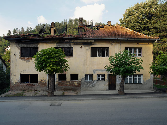 Rencontres Arles 2012: An empty house stands with dilapidated roof
