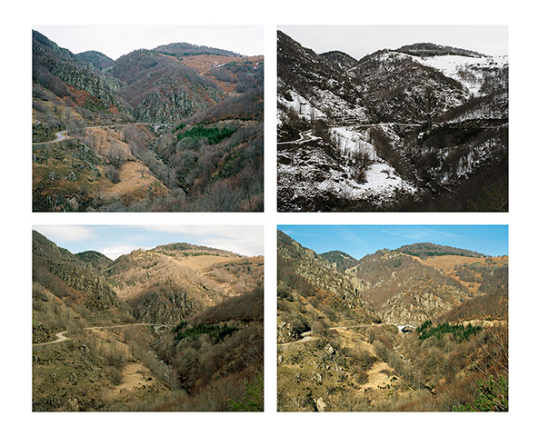 Rencontres Arles 2012: Four images of same mountainous view at different times 