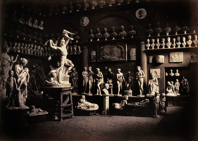 Rencontres Arles 2012: A monochrome image of a sculptor's studio with figures
