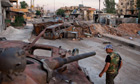 A member of the Free Syrian ArmyIn Atareb in Syria