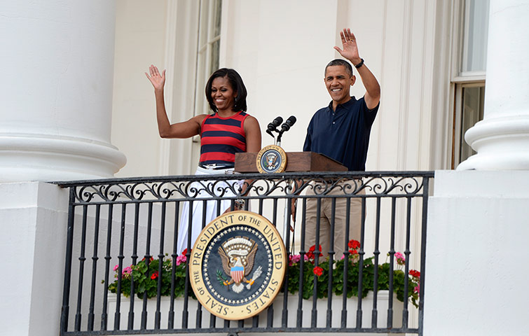 Independence Day: U.S President Barack Obama, with first lady Michelle Obama
