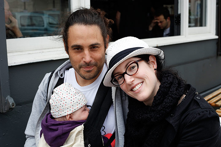 Chatsworth: Rebecca Davies, 31, events manager with partner Greg Beer, 33