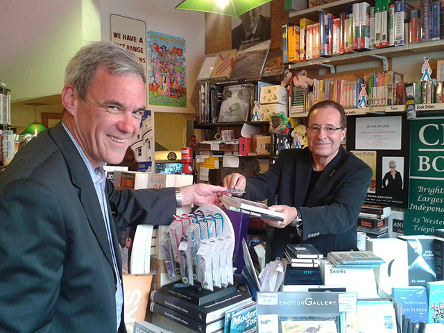 Bookshops: Peter James SCB, in City Books, Hove