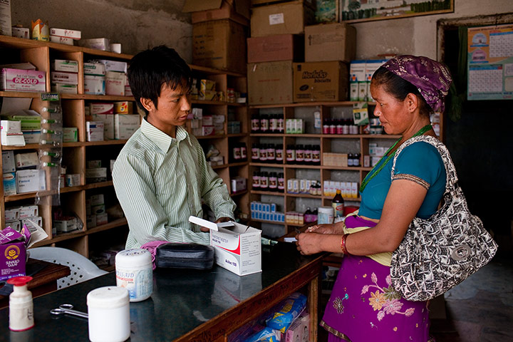 Nepalese children: A pharmacy in Gangate