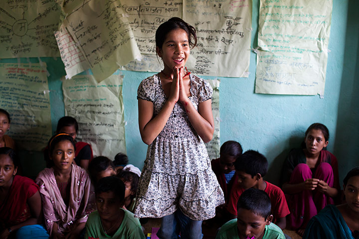 Nepalese children: Children at a club meeting