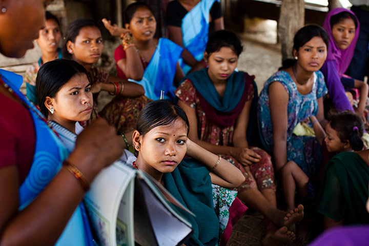 Nepalese children: Sita Tharu, six months pregnant