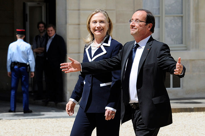 Picture Desk Live: France's President Francois Hollande (R)