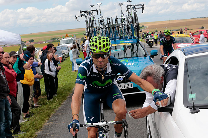 Picture Desk Live: Spain's Alejandro Valverde receives medical help during Tour de France