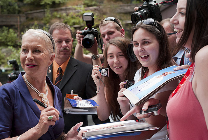 Week in film: British actress Helen Mirren signs autographs
