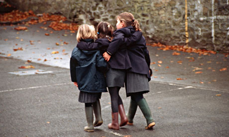 Schoolchildren playing during school break