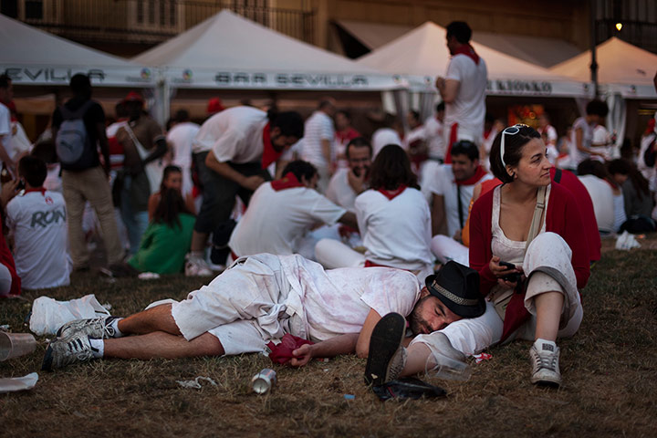 Pamplona: Sleeping man