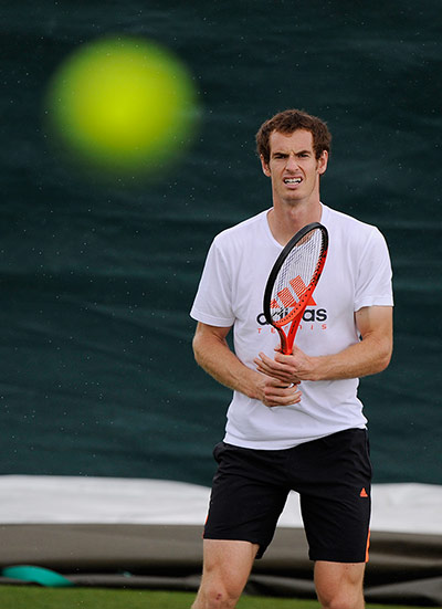 Wimbledon day 12: Andy Murray during training