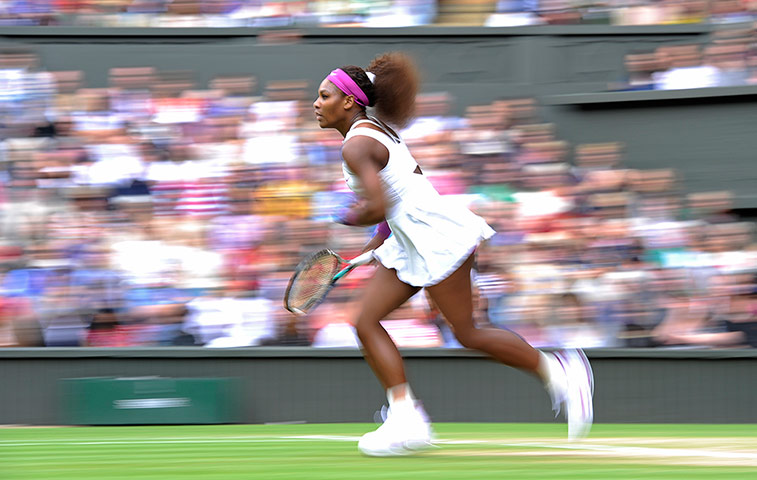 Wimbledon day 12: Serena Williams races towards the net