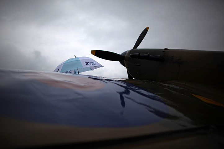 Summer rain: A visitor at The International Air Tattoo At Fairford