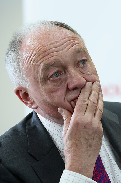 Tearful men: Ken Livingstone