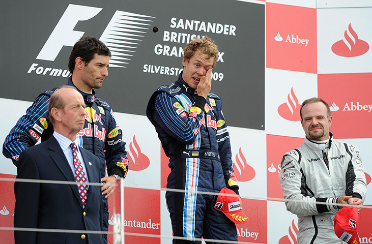 Tearful men: Sebastian Vettel