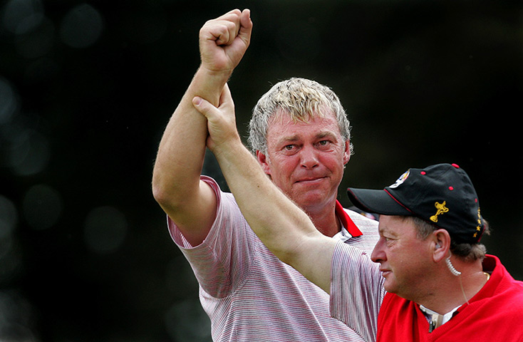 Tearful men: Darren Clarke