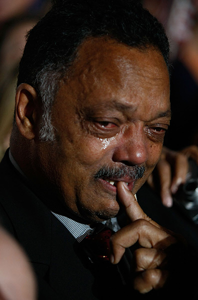 Tearful men:  Jesse Jackson