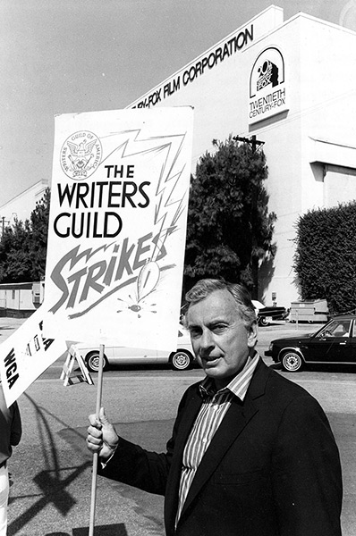 Gore Vidal obituary: 1981: Holding a placard with the slogan The Writers Guild Strikes
