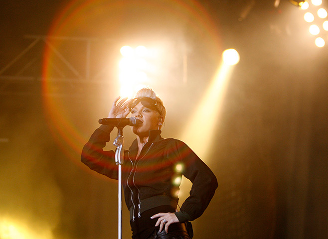 24hours in pictures: Singer Pink performs during Budapest's Sziget Music Festival