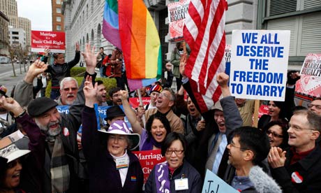 Gay Marriage advocates at a rally in San Francisco earlier this year