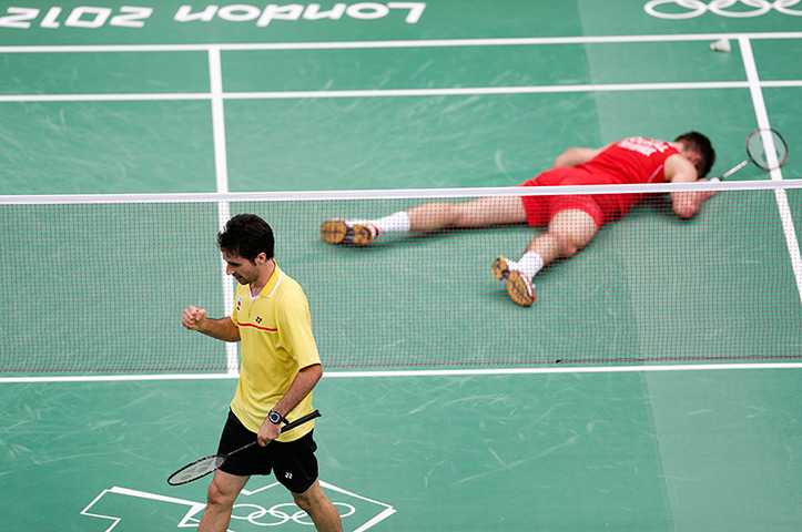 Olympic reactions: Spain's Pablo Abian celebrates winning a point 