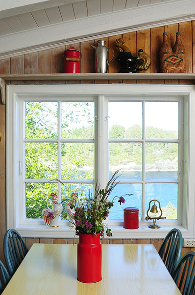 Homes: Norwegian House: View of lake through the kitchen window