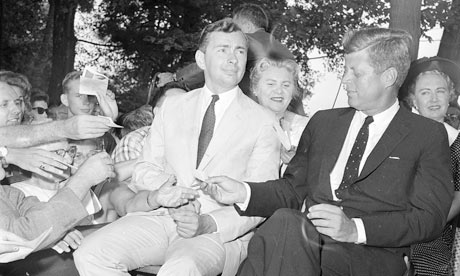 On the campaign … congressional candidate Vidal with presidential hopeful JF Kennedy, August 1960. 