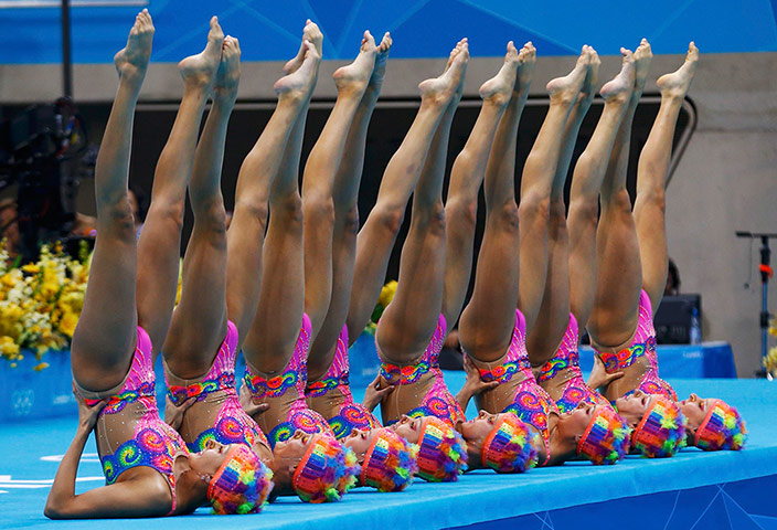 Synchronised swimming: Canada's team perform in the synchronised swimming