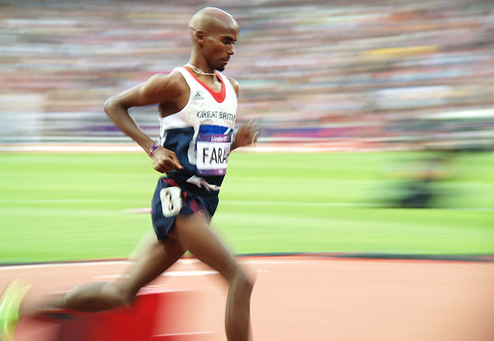 athletics final night: Mo Farah wins mens 5000m.