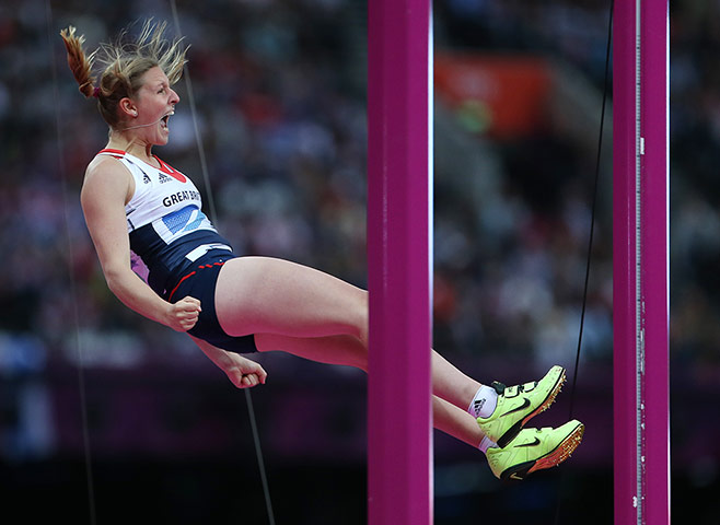 graeme best pics: Holly Bleasdale competes in the women's pole vault
