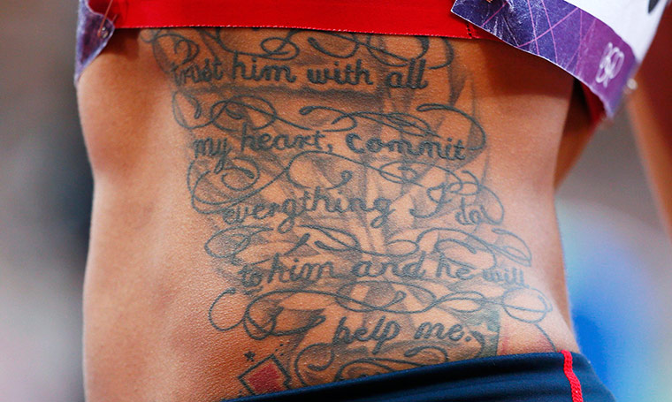 tattoos: The tattoos of Chantae McMillan of the U.S.