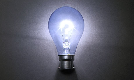 Light bulb with question mark