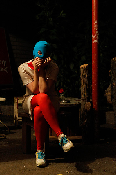 24 hours in pictures: A member of Russian female punk group Pussy Riot 