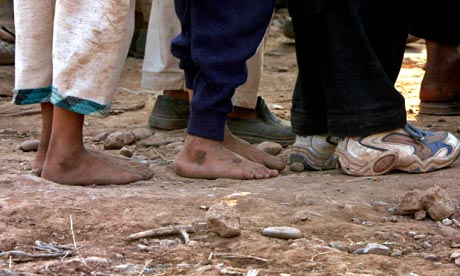 children's bare feet