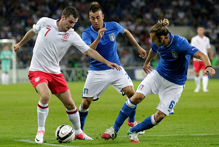 Italy gallery: Adam Johnson looks for space down the left