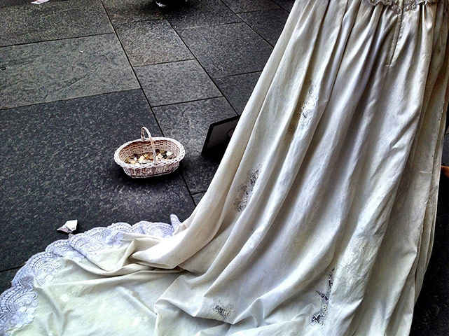 Reader's Edinburgh photos: A detail shot of a busker by Bhuthan taken on 10 August